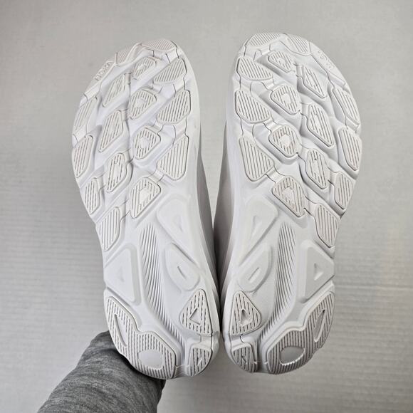 Hoka Mens Size 13D Clifton 9 Sneakers Triple White Running Shoes main image 4